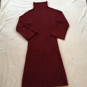 Free Press Midi Length Burgundy Sweater Dress Sz S